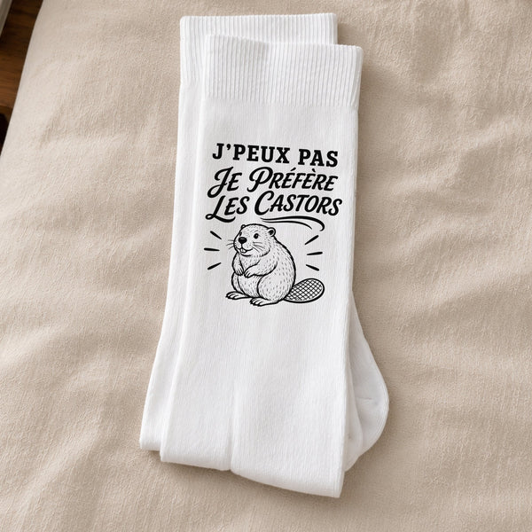 Chaussettes Homme Femme J’peux pas je préfère les Castors