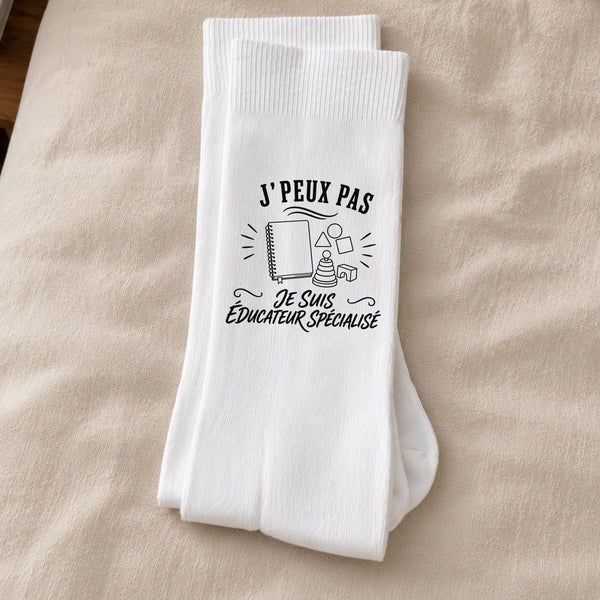 Chaussettes Homme Femme J’peux pas je suis Éducateur spécialisé
