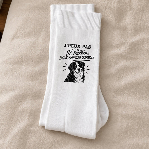 Chaussettes Homme Femme J’peux pas je préfère mon Bouvier Bernois