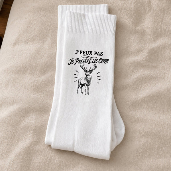 Chaussettes Homme Femme J’peux pas je préfère les Cerfs