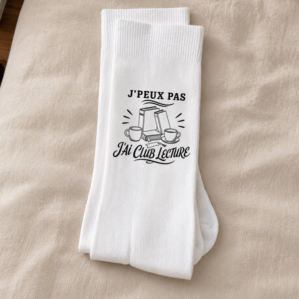 Chaussettes Homme Femme J’peux pas j’ai Club lecture