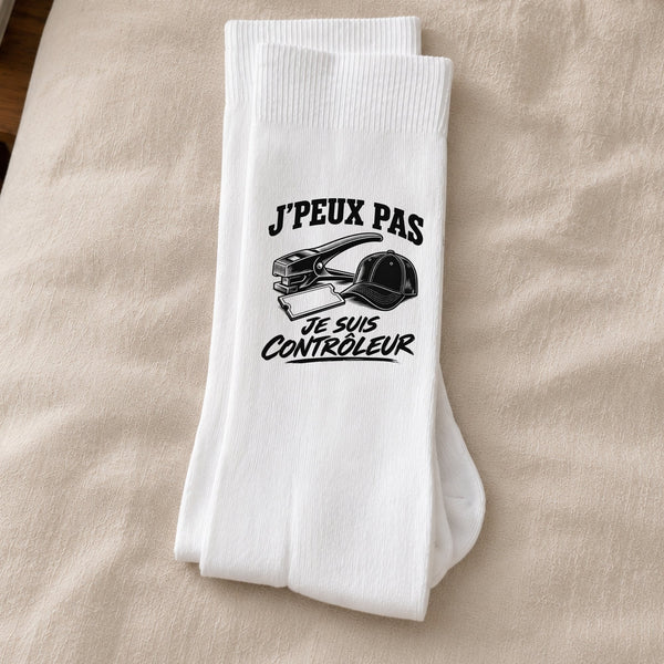 Chaussettes Homme Femme J’peux pas je suis Contrôleur