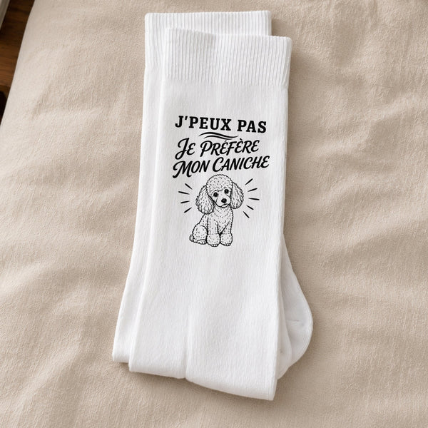 Chaussettes Homme Femme J’peux pas je préfère mon Caniche