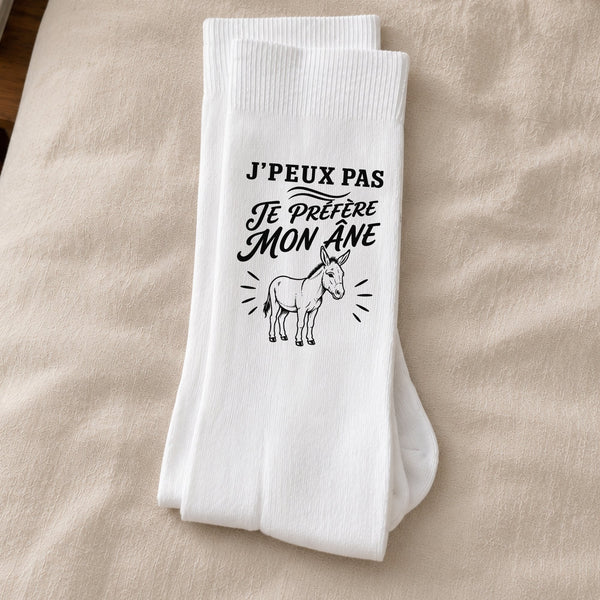 Chaussettes Homme Femme J’peux pas je préfère mon Âne