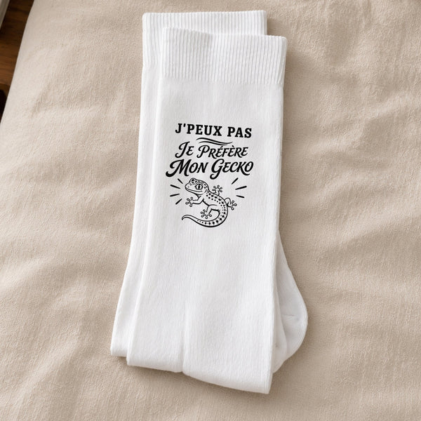Chaussettes Homme Femme J’peux pas je préfère mon Gecko