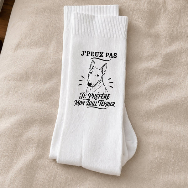 Chaussettes Homme Femme J’peux pas je préfère mon Bull Terrier