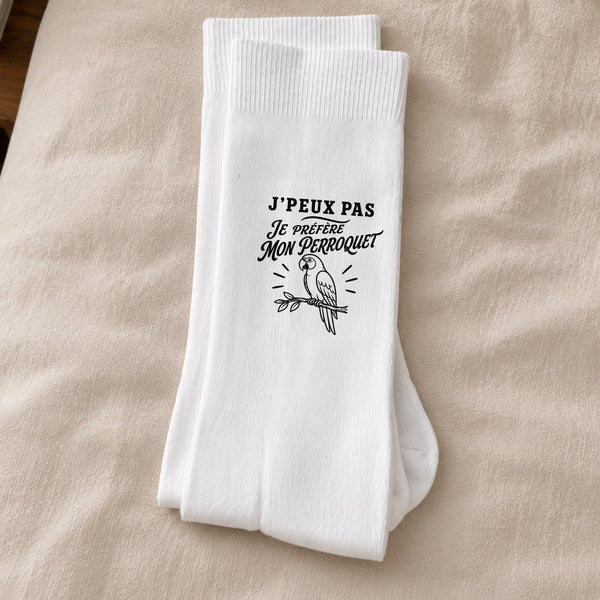 Chaussettes Homme Femme J’peux pas je préfère mon Perroquet