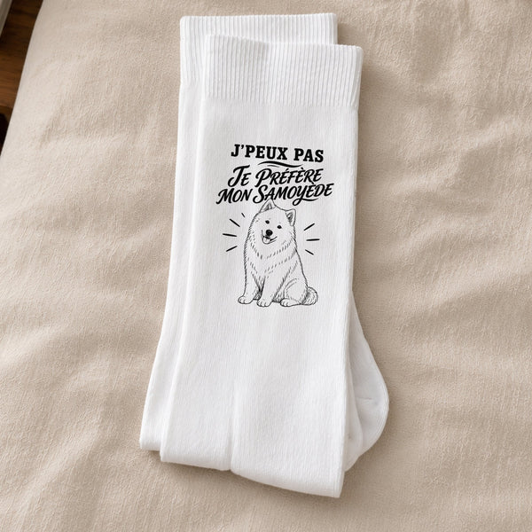Chaussettes Homme Femme J’peux pas je préfère mon Samoyède