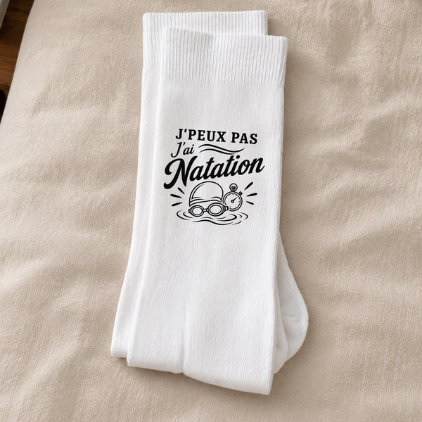 Chaussettes Homme Femme J’peux pas j’ai Natation