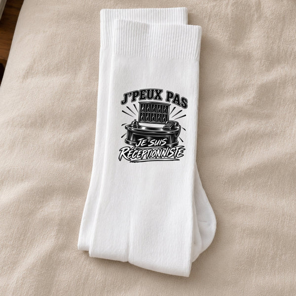 Chaussettes Homme Femme J’peux pas je suis Réceptionniste