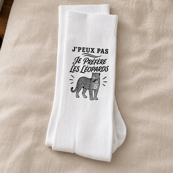 Chaussettes Homme Femme J’peux pas je préfère les Léopards