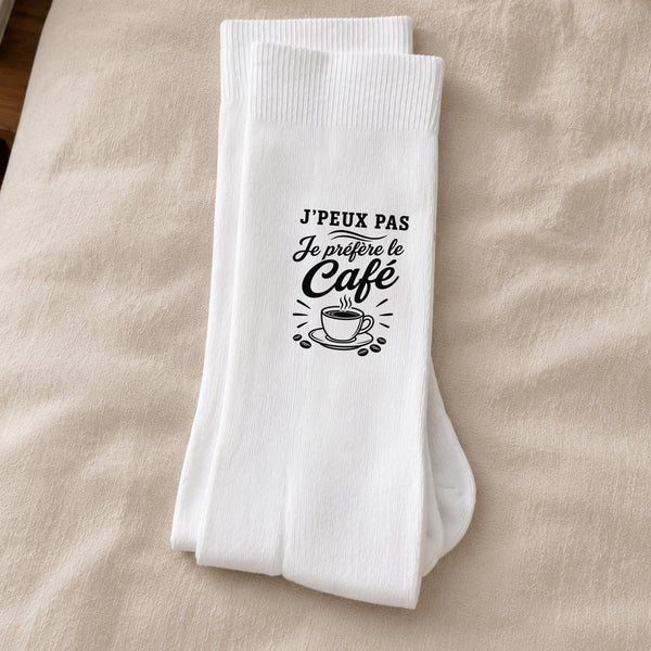 Chaussettes Homme Femme J’peux pas je préfère le Café