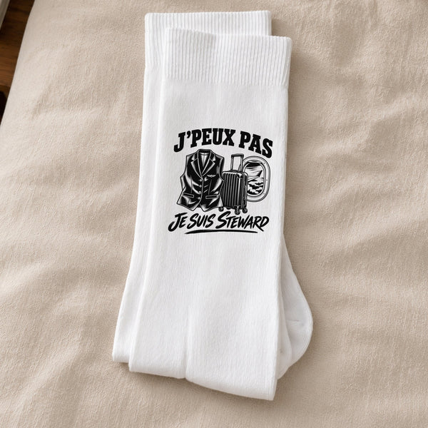 Chaussettes Homme Femme J’peux pas je suis Steward
