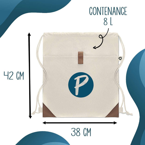 Sac à Dos avec Pochette Avant Beige J’peux pas j’ai planche à voile J'peux pas minimaliste