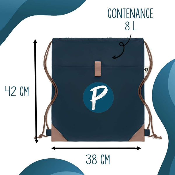Sac à Dos avec Pochette Avant Bleu Marine La bretagne c'est ma thérapie