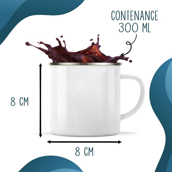 Mug Métal Émaillé J’peux pas j’ai couture J'peux pas minimaliste