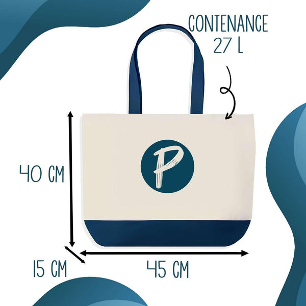 Grand Sac Cabas Fond Bleu J’peux pas j’ai couture J'peux pas minimaliste