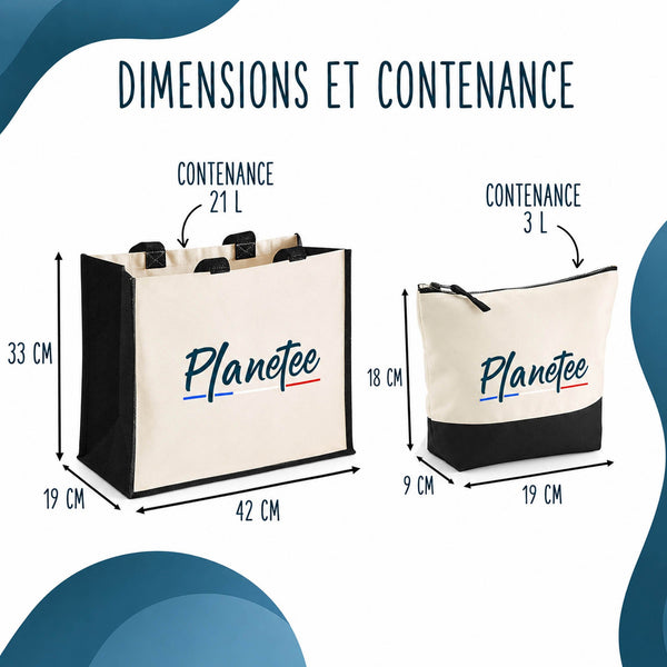 Ensemble Cabas et Trousse J’peux pas j’ai couture J'peux pas minimaliste