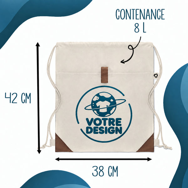 Sac à dos avec pochette avant beige - Planetee