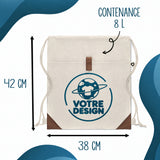 Sac à dos avec pochette avant beige - Planetee