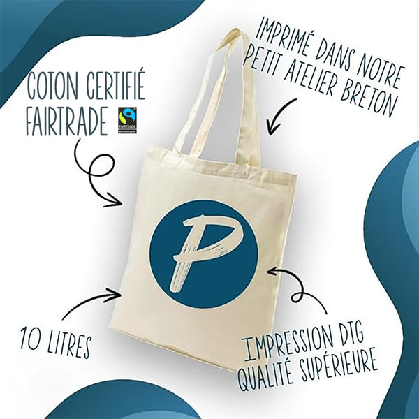 Tote Bag Beige J’peux pas j’ai planche à voile J'peux pas minimaliste