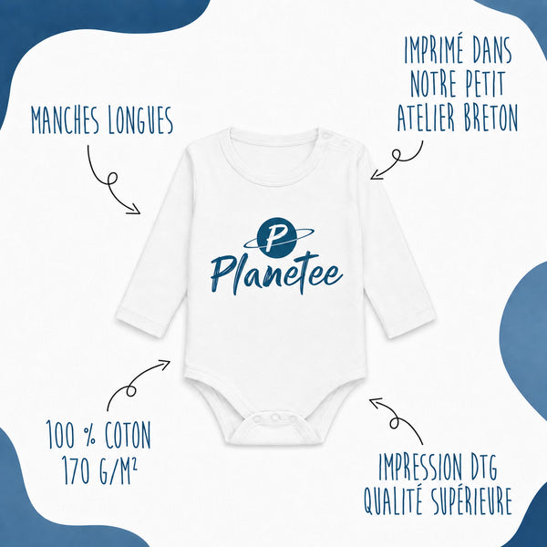 Body Bébé Manches Longues J’peux pas j’ai planche à voile J'peux pas minimaliste