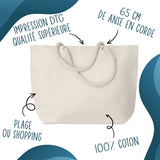 Grand Sac Cabas Beige J’peux pas j’ai planche à voile J'peux pas minimaliste