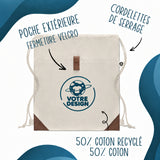 Sac à dos avec pochette avant beige - Planetee