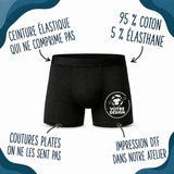 Boxer Homme Être prof de maths c'est la vie – Impression devant – Noir