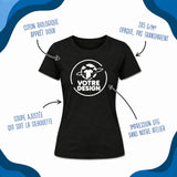 T-shirt femme noir - Planetee