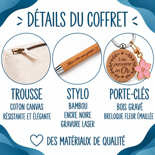 Coffret Cadeau J’peux pas j’ai Pâtisserie – Trousse, stylo bambou et porte-clés