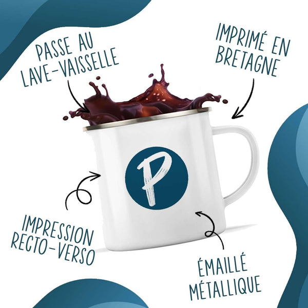 Mug Métal Émaillé J’peux pas j’ai couture J'peux pas minimaliste