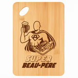 Planche bambou gravée personnalisée homme idée cadeau Fête des Pères apéro 30×20 prénom cuisine plateau fromage anniversaire noel papa papi 