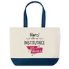Sac de shopping bleu Merci Institutrice Géniale