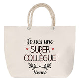 Sac Fête des Mères Mamie Famille Idée Cadeau anniversaire Noël Travail Boulot Métier Départ Retraite Collègue Femme cabas shopping plage