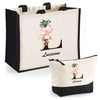 Cabas femme sac plage ou shopping tote bag pochette trousse Idée cadeau original pour anniversaire Noël travail départ retraite collègue famille fete des mères maman mamie
