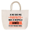 Sac Fête des Mères Mamie Famille Idée Cadeau anniversaire Noël Travail Boulot Métier Départ Retraite Collègue Femme cabas shopping plage