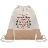 Sac Fête des Mères Mamie Famille Idée Cadeau anniversaire Noël Travail Boulot Métier Départ Retraite Collègue Femme cabas shopping plage