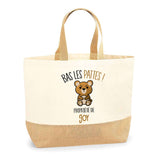 Sac Jute Fête des Mères Fêtes des Pères Mamie Papi Famille Idée Cadeau anniversaire Noël Travail Boulot Métier Départ Retraite Collègue Femme Homme