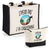 Cabas homme ou femme sac plage ou shopping tote bag pochette trousse Idée cadeau original pour anniversaire Noël travail départ retraite collègue famille fete des mères fetes des pères papa maman mamie papi