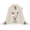 Sac à dos avec pochette Violette Lettre Fleur