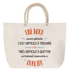 Sac Fête des Mères Mamie Famille Idée Cadeau anniversaire Noël Travail Boulot Métier Départ Retraite Collègue Femme cabas shopping plage