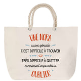 Sac Fête des Mères Mamie Famille Idée Cadeau anniversaire Noël Travail Boulot Métier Départ Retraite Collègue Femme cabas shopping plage
