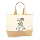 Sac Jute Fête des Mères Fêtes des Pères Mamie Papi Famille Idée Cadeau anniversaire Noël Travail Boulot Métier Départ Retraite Collègue Femme Homme