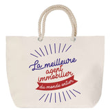 Sac Fête des Mères Mamie Famille Idée Cadeau anniversaire Noël Travail Boulot Métier Départ Retraite Collègue Femme cabas shopping plage