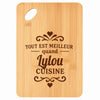 Planche bambou gravée personnalisée femme idée cadeau Fête des Mères apéro 30×20 prénom cuisine plateau fromage anniversaire noel maman mamie