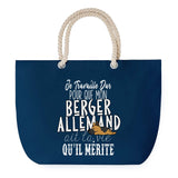 Sac de plage Bleu anse corde Berger Allemand Travailler Dur pour mon Chien