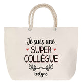 Sac Fête des Mères Mamie Famille Idée Cadeau anniversaire Noël Travail Boulot Métier Départ Retraite Collègue Femme cabas shopping plage