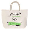 Sac Fête des Mères Mamie Famille Idée Cadeau anniversaire Noël Travail Boulot Métier Départ Retraite Collègue Femme cabas shopping plage