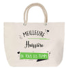 Sac Fête des Mères Mamie Famille Idée Cadeau anniversaire Noël Travail Boulot Métier Départ Retraite Collègue Femme cabas shopping plage